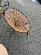 Fauteuil rotin tressé spiral — style bohème vintage, Tuin en Terras, Ophalen