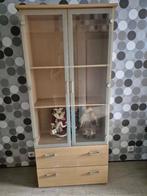 Vitrine en teck marron clair, Maison & Meubles, Teck, 25 à 50 cm, Avec tablette(s), Utilisé