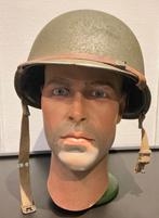 US WWII WO2 M1 helm en liner perfecte staat, fixed bails, Verzamelen, Ophalen of Verzenden