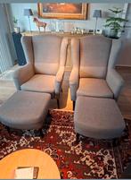 2 stoffen zetels met poef, Huis en Inrichting, Zetels | Voetbanken en poefs, Ophalen