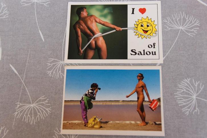 2 x carte postale HOMME nu, Collections, Cartes postales | Thème, Affranchie, 1980 à nos jours, Autres thèmes, Enlèvement ou Envoi