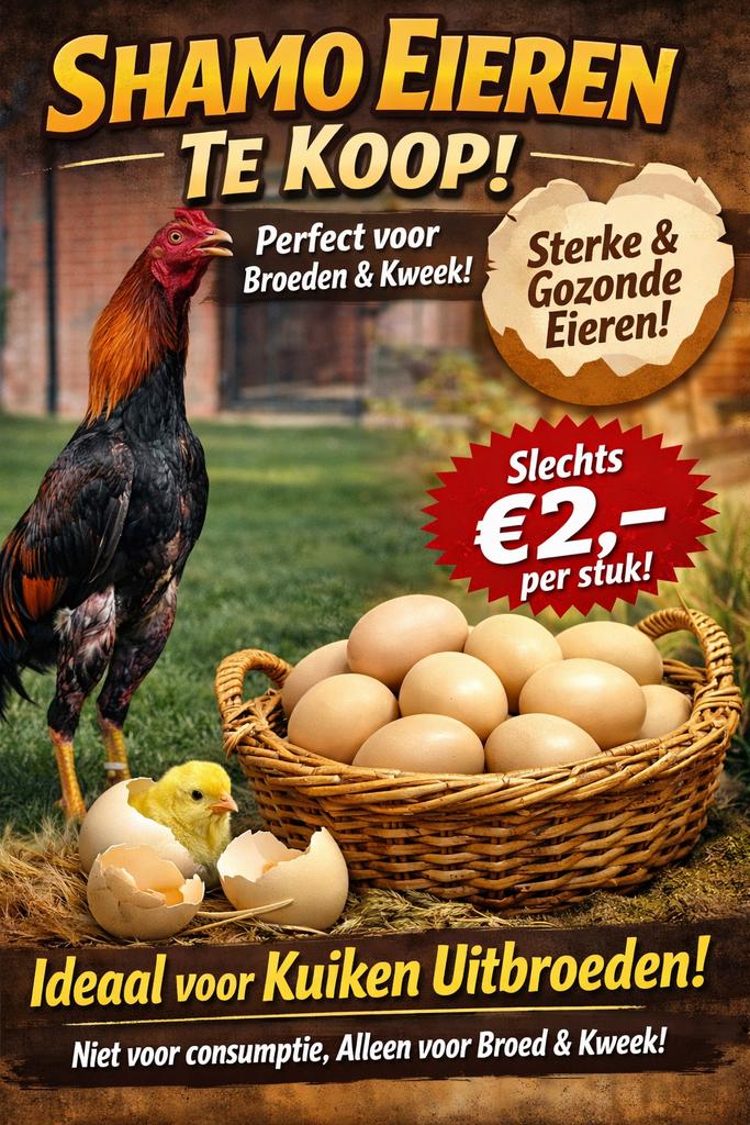 Broedeieren O Shamo, Dieren en Toebehoren