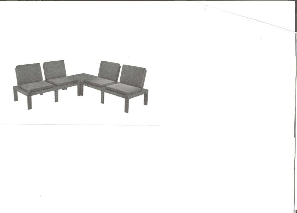 Set de jardin Molok Linea Indonesia couleur gris anthracite, Ophalen, 5 zitplaatsen, Kunststof, Bijzettafel