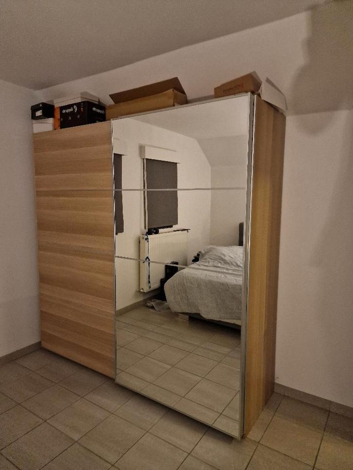 IKEA PAX kleerkast 200x66x202 cm – schuifdeuren met spiegel, Maison & Meubles, Armoires | Penderies & Garde-robes, Comme neuf