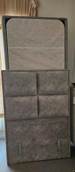 1-persoons grijs bed met opbergruimte, weinig gebruikt., Huis en Inrichting, Slaapkamer | Bedden, Ophalen, Verstelbaar, 90 cm