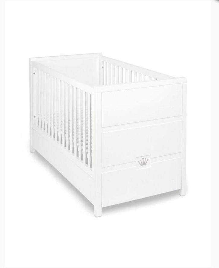 Babybed, Kinderen en Baby's, Kinderkamer | Bedden, Gebruikt, 140 tot 160 cm, 70 tot 85 cm, Lattenbodem, Matras, Ophalen