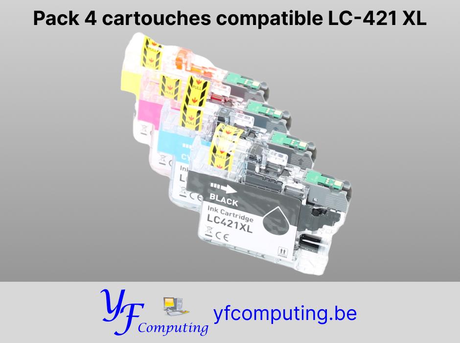 Pack 4 compatibele LC-421 XL cartridges (BK/C/M/Y), Ophalen of Verzenden, Nieuw, Cartridge, Divers