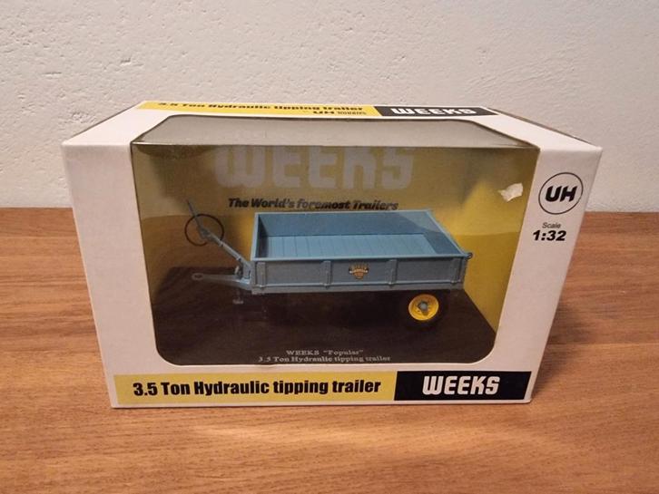 Weeks 3.5 ton Trailer Universal Hobbies, Hobby en Vrije tijd, Modelauto's | 1:32, Nieuw, Tractor of Landbouw, Universal Hobbies
