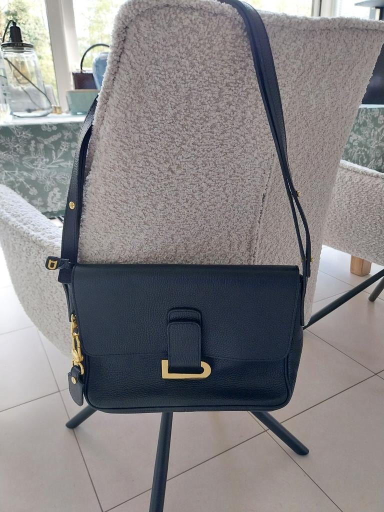 Zwarte lederen handtas, Enlèvement ou Envoi, Sac à main