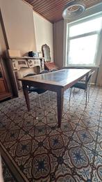 Table de salle à manger bois et pierre, Maison & Meubles, Enlèvement, Utilisé, Cinq personnes ou plus, Rectangulaire