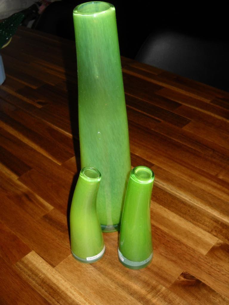 henri dean set nieuwe vazen-mondgeblazen-6vazen=10euro, Maison & Meubles, Enlèvement, Neuf, Vert