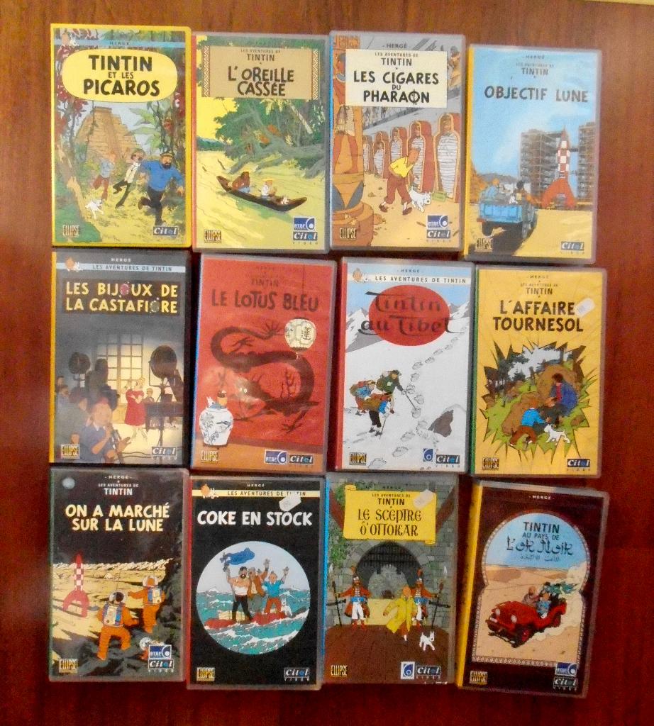 VHS les aventures de tintin, Dessin animé, Tous les âges, Enlèvement, Utilisé