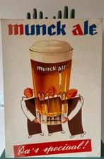 MUNCK ALE/BROUWERIJ DE GOMME/reclamebord, Verzamelen, Ophalen of Verzenden, Zo goed als nieuw, Reclamebord, Plaat of Schild, Overige merken