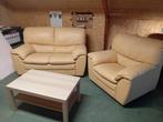 Mooi leren  salon 2 zit en 1 zit plus salontafel, Enlèvement, Comme neuf, Cuir
