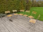 set van 6 hout/metalen tuin-/brouwerij-klapstoelen, Tuin en Terras, Tuinstoelen, Ophalen, Gebruikt, Hout, Inklapbaar