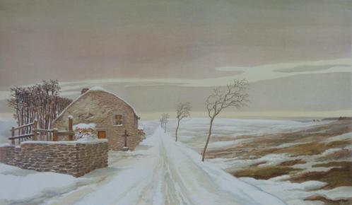HENRY MEUNIER / LA FAGNE - HET VEN / CHROMOLITHO / 70x110cm, Antiek en Kunst, Kunst | Litho's en Zeefdrukken, Ophalen of Verzenden