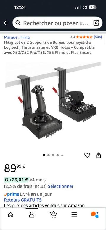 2 Supports de Bureau pour joysticks beschikbaar voor biedingen