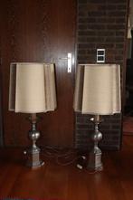 Duo tinnen schemerlampen, Huis en Inrichting, Ophalen, Klassiek, Zo goed als nieuw, Metaal
