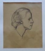 ALBERT VAN DYCK / JONG MEISJE / ORIGINEEL WERK / 63x50cm KAD, Ophalen of Verzenden