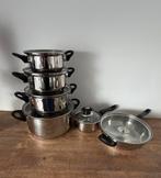 Ensemble complet de marmites- Comme neuf -À emporter bientôt, Maison & Meubles, Inox, Enlèvement ou Envoi, Comme neuf, Plaques à induction