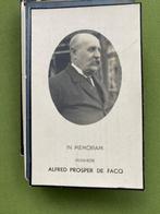 Alfred de Facq x de Baets dankbetuiging, Verzamelen, Bidprentjes en Rouwkaarten, Ophalen of Verzenden, Bidprentje