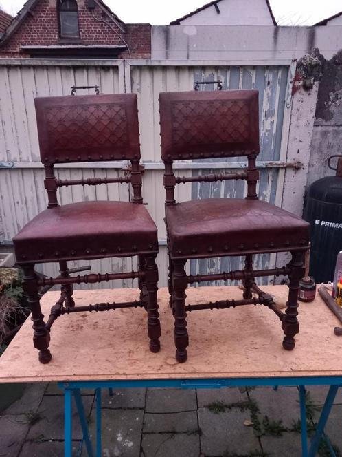 Set 19de eeuwse kasteelstoelen, Antiek en Kunst, Antiek | Meubels | Stoelen en Sofa's, Ophalen