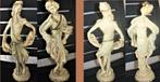 2 statues vendeur et vendeuse asiatiques de poisssons, Antiquités & Art, Curiosités & Brocante, Enlèvement ou Envoi