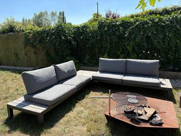 Loungeset grijs moduleerbaar 6p + tafeltjes beschikbaar voor biedingen