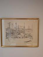 Prins Karel Van Vlaanderen litho, havengezicht, Antiek en Kunst, Kunst | Tekeningen en Fotografie, Ophalen
