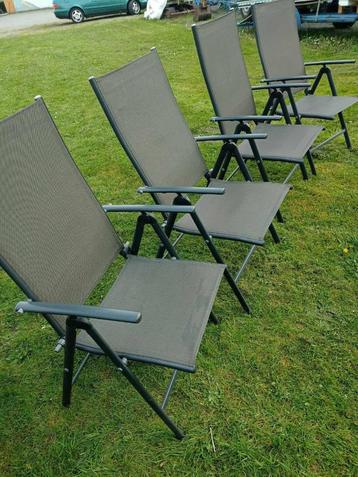 4 tuin/camping stoelen verstelbaar en lichtgewicht