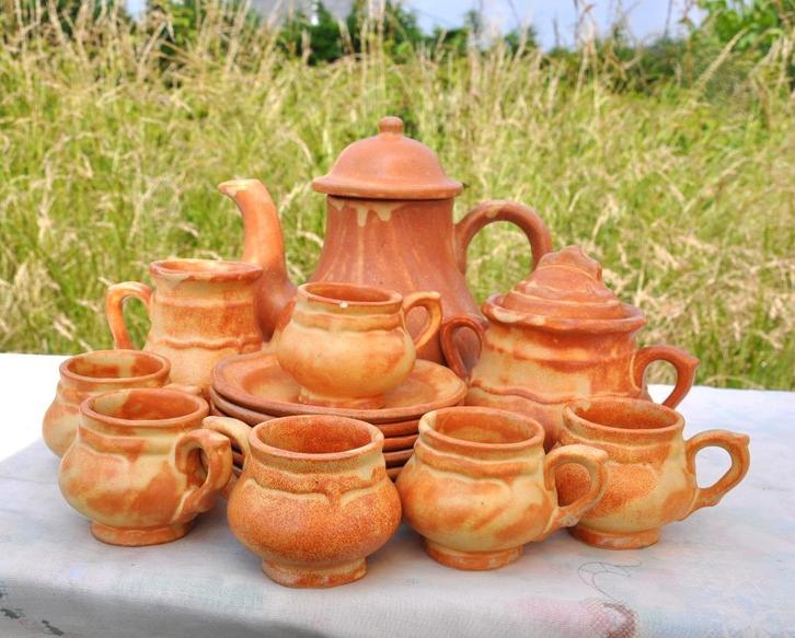 service a café en gres emaillé, Antiquités & Art, Antiquités | Céramique & Poterie, Enlèvement ou Envoi