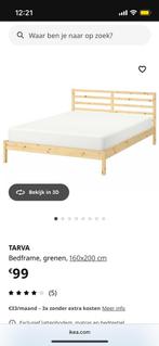 Grenen bed Tarva van Ikea (incl lattenbodem) - 160 x 200 cm, Huis en Inrichting, Slaapkamer | Bedden, Ophalen, Tweepersoons, Zo goed als nieuw