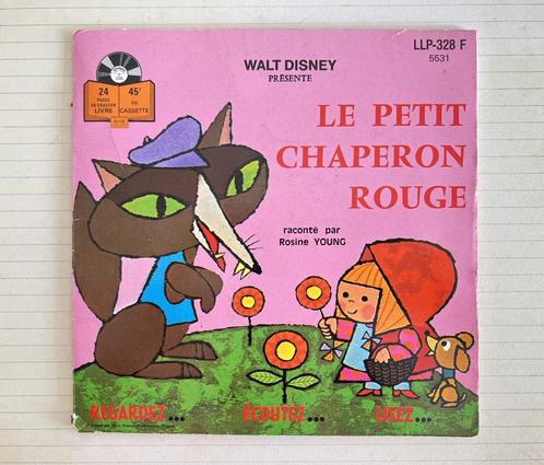 Livre disque 45 tours Le petit chaperon rouge de Walt Disney, Cd's en Dvd's, Vinyl | Kinderen en Jeugd, Gebruikt, Verhaal of Sprookje