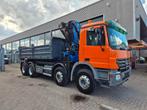 Mercedes-Benz Actros 3241 8X4 Containersysteem/ 20T HMF cran, Auto's, Achterwielaandrijving, Overige kleuren, 408 pk, Bedrijf