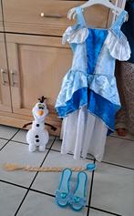 Elsa jurk frozen met vlecht en schoentjes en olaf 110-116, Enlèvement ou Envoi