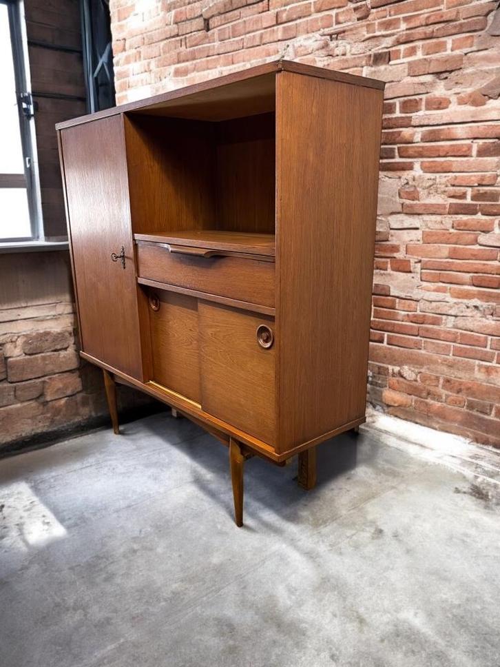 vintage buffetkast / barkast / kast met open gedeelte, Antiek en Kunst, Curiosa en Brocante, Ophalen of Verzenden