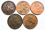 lot (1) munten van 5 X 2 cent (Leopold II & Albert I), Verzenden, Overig, Losse munt