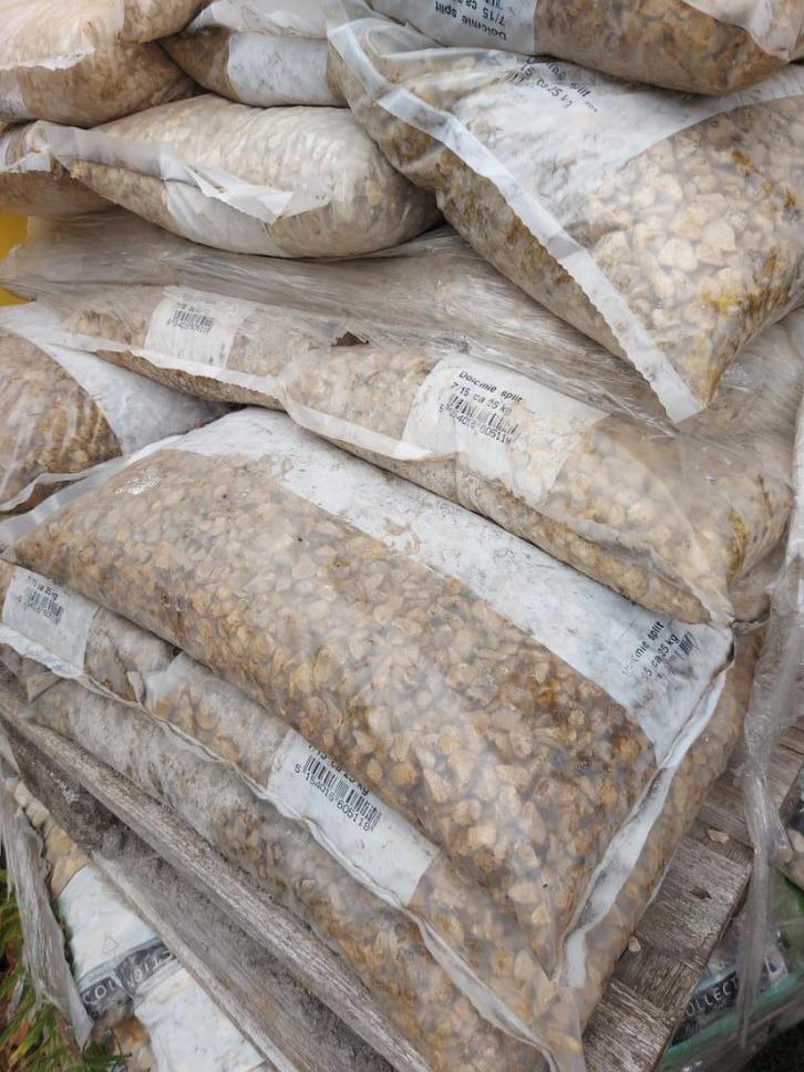 Siergrind Dolomite Split 7/15 25kg, Tuin en Terras, Grind, Keien en Split, Nieuw, Split, Geel, Dolomiet, Ophalen