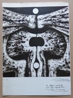 ROLAND MONTEYNE / ABSTRACTIE / ZW-W LITHO / 42x30cm / SIG, Enlèvement ou Envoi