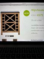 Old pine wijnrek met blauwe steen, Huis en Inrichting, Woonaccessoires | Wijnrekken, Ophalen, 15 tot 25 flessen, Zo goed als nieuw