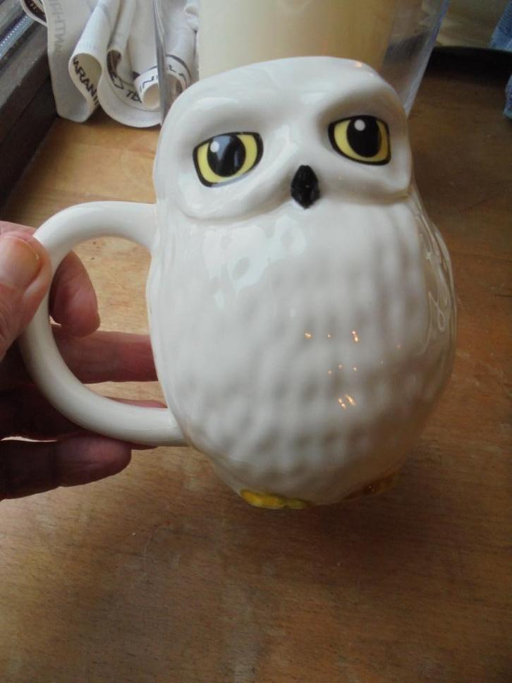 Grote Harry Potter "Hedwig"  de uil koffiekop (Paladone), Verzamelen, Porselein, Kristal en Bestek, Gebruikt, Kop en/of schotel