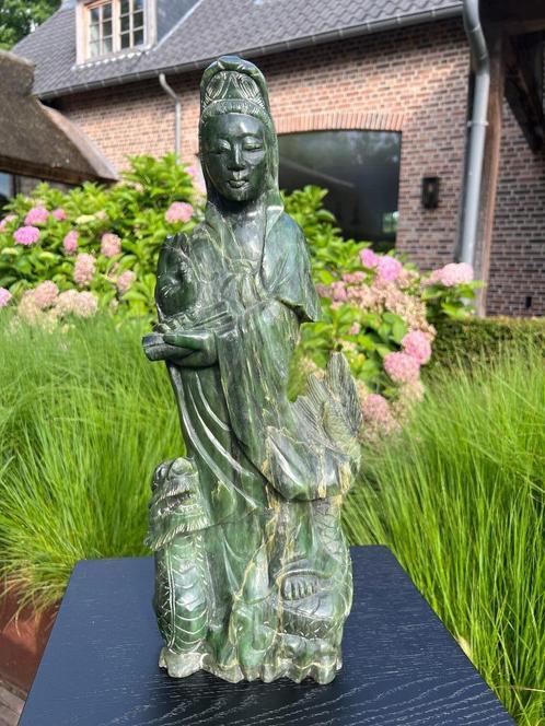 Boeddhabeeld smaragdgroen jade, Antiek en Kunst, Kunst | Beelden en Houtsnijwerken, Ophalen