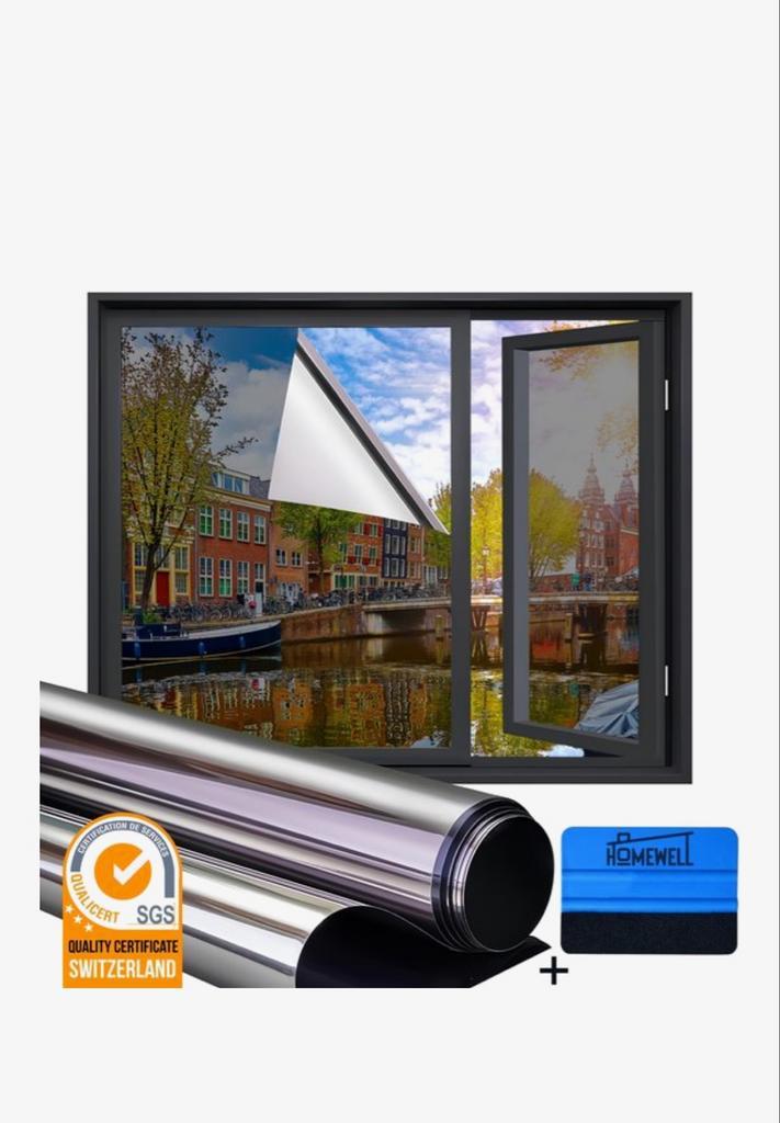 Homewell isolerende raamfolie met spiegeleffect, Doe-het-zelf en Bouw, Isolatie en Afdichting, Ophalen of Verzenden