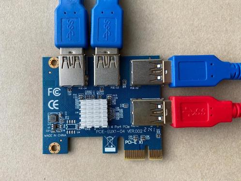 PCIe uitbreidingskaart -4 X USB 3.0, Computers en Software, Moederborden, Zo goed als nieuw, Ophalen of Verzenden