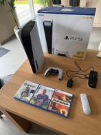 Playstation 5 disc edition met spelletjes + accessoires, Games en Spelcomputers, Spelcomputers | Sony PlayStation 5, Ophalen, Zo goed als nieuw