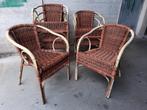 Terrasstoelen aluminium: kunststof: rotan/wicker/hout look, Ophalen, Gebruikt, Aluminium, Stapelbaar