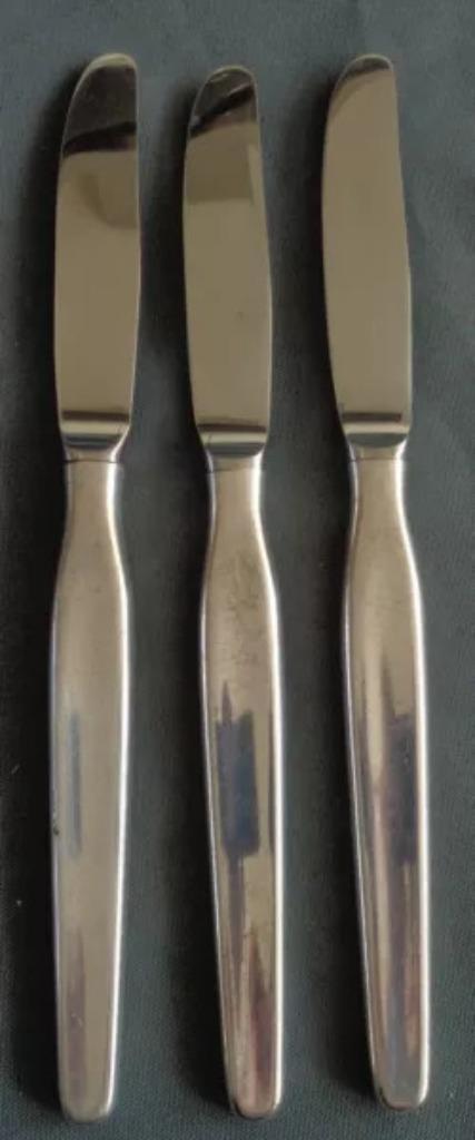KELTUM INGRID 3x verzilverde tafelmes 22,5cm mes set PLEET k, Huis en Inrichting, Keuken | Bestek, Zo goed als nieuw, Verzenden