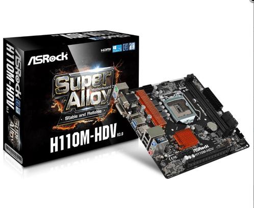 ASRock H110M-HDV R3.0 M-ATX LGA1151 DDR4 6/7th Gen Intel, Computers en Software, Moederborden, Nieuw, Intel, DDR3, Ophalen of Verzenden