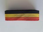 Vintage oud lint met patroon Belgische vlag, Verzamelen, Ophalen of Verzenden, Zo goed als nieuw, Stad of Land, Button