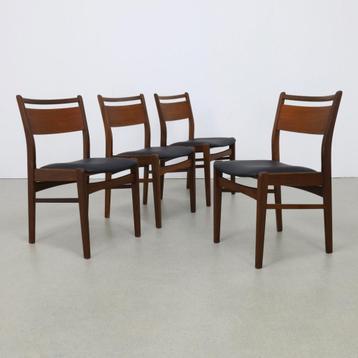 4x Vintage Eetkamerstoel Teak, 1960s NIEUW bekleed, Huis en Inrichting, Stoelen, Ophalen, Gebruikt, Mid-Century Modern, Vintage, Design, Scandinavisch, Deens